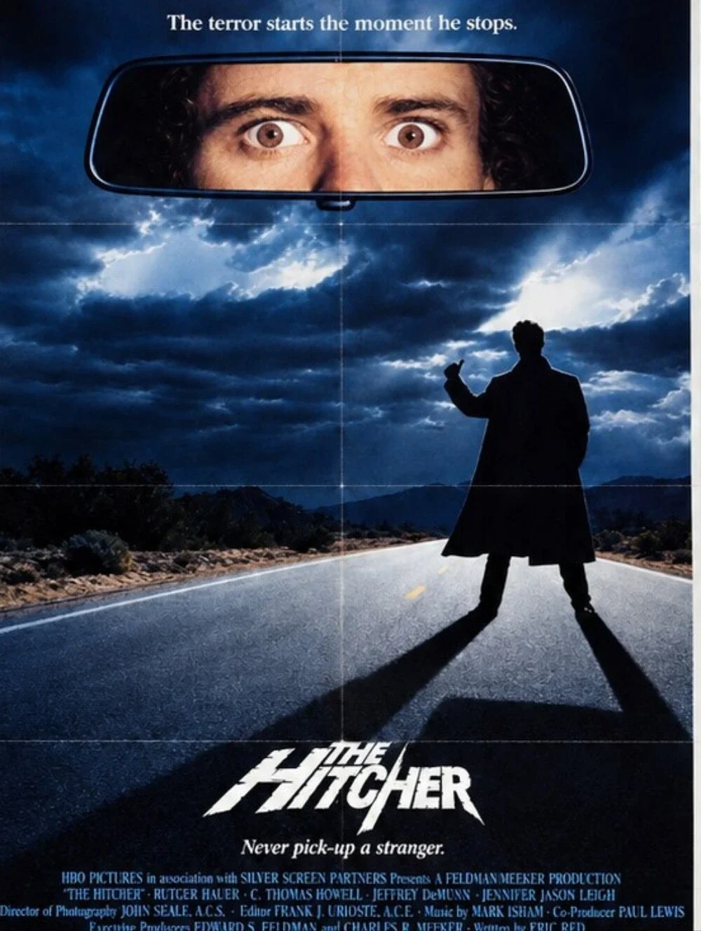 Vintage Horror Bloody The hitchhiker Thriller Halloween Retro 80s 90s Frame Art